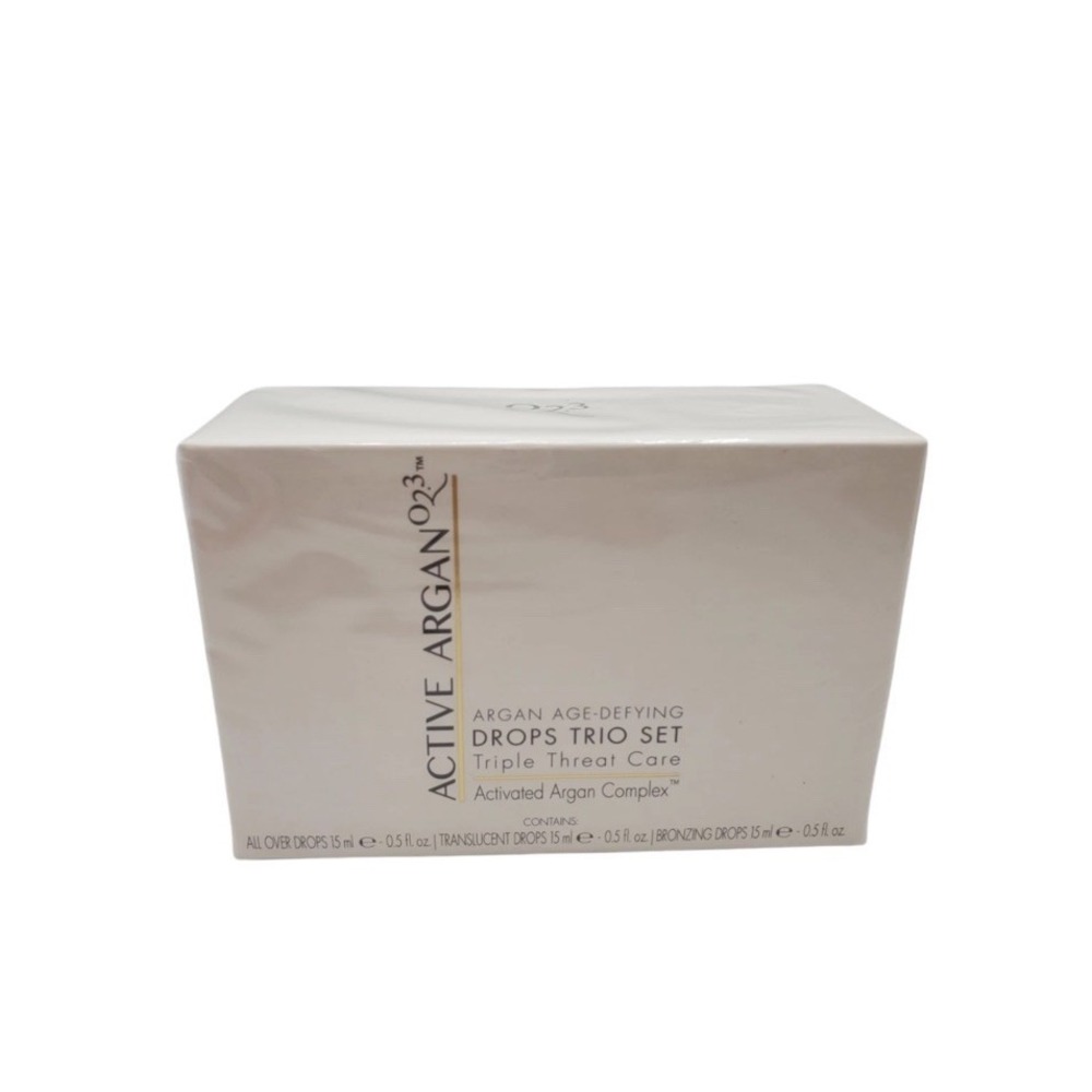 Active Argan O23 Drops Trio Set‎ Age-Defying Triple Threat Care - RARE NIB